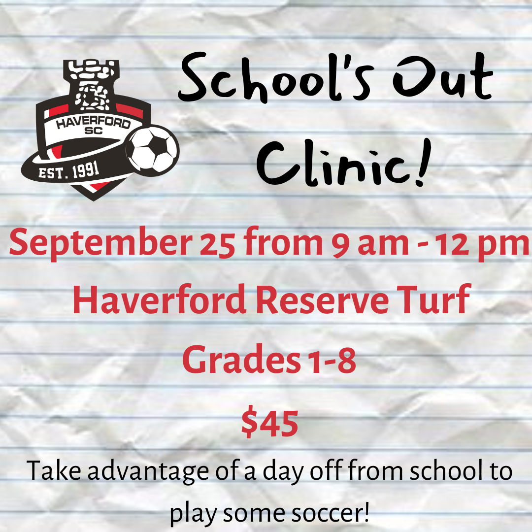 School's Out Clinic September 25 - click here to register